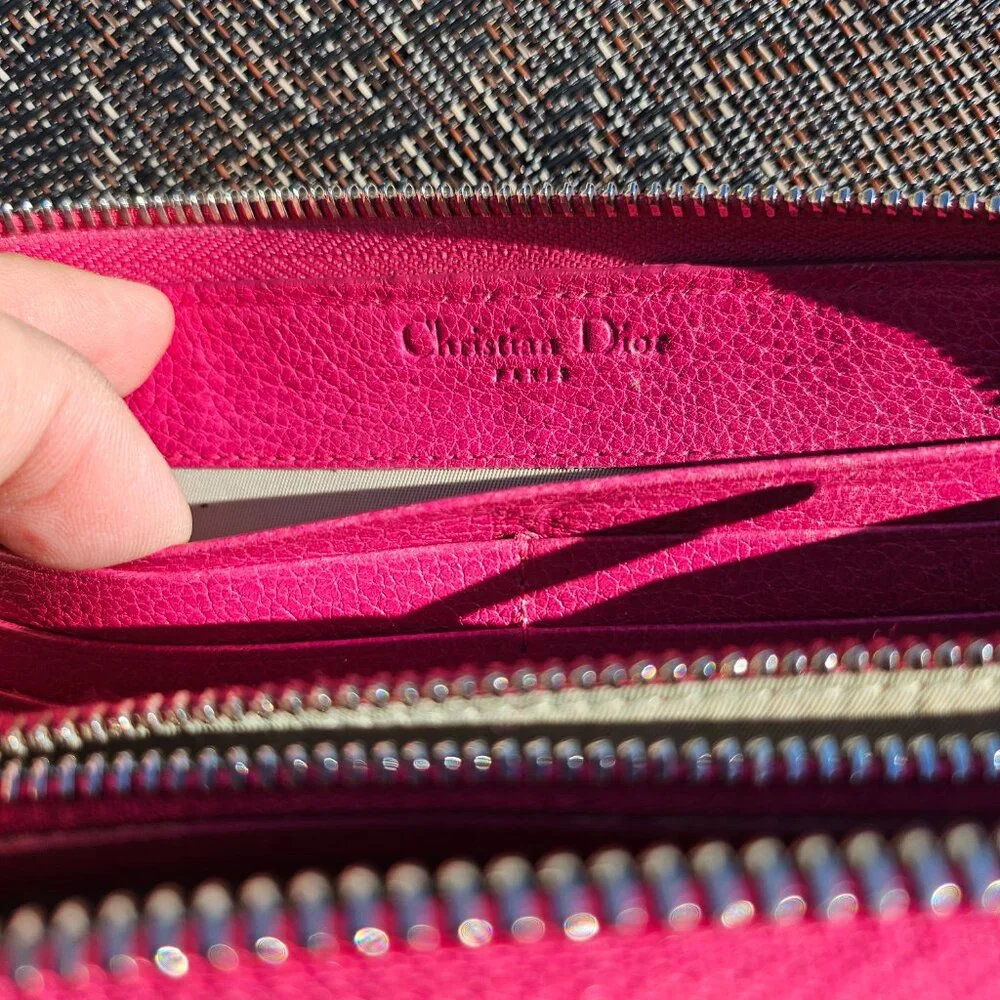 Christian Dior GUC Canape Coated Canvas Wallet with Removable Charm